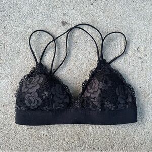 Urban Outfitters Black Floral Lace Bralette